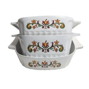 Vintage 3-Piece Nordic Ware Cast Bake Ware Casserole 2 Qt Bundt 1 1/2 Qt 1 Qt